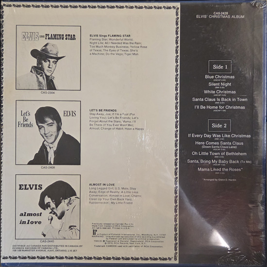 Contra Capa - Elvis Christmas Album