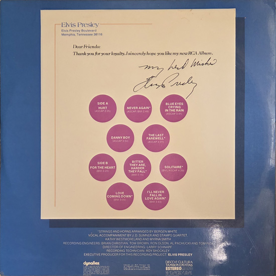 Contra Capa - From Elvis Presley Boulevard