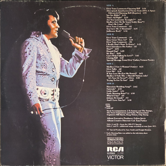 Contra Capa - Elvis In Concert