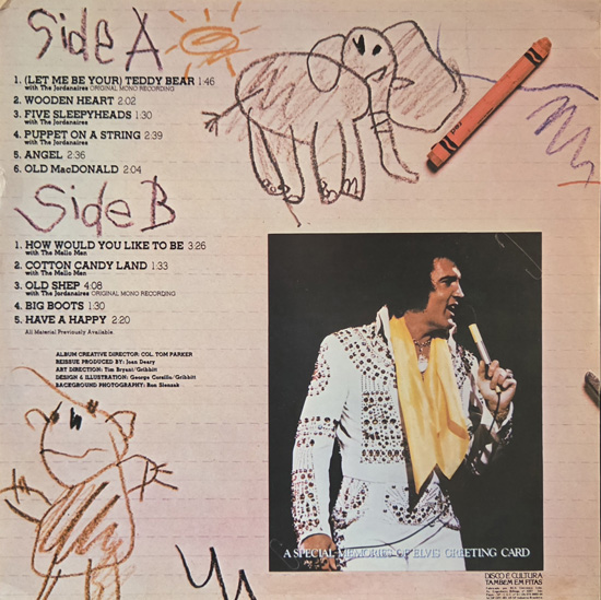 Contra Capa - Elvis Sings for Children and Grownups Too