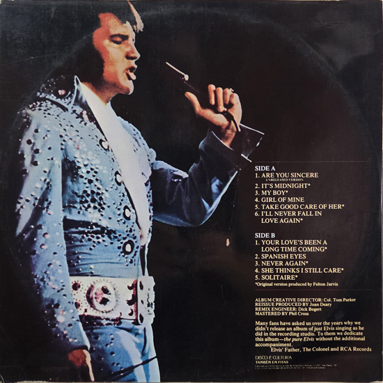 Contra Capa - Our Memories of Elvis