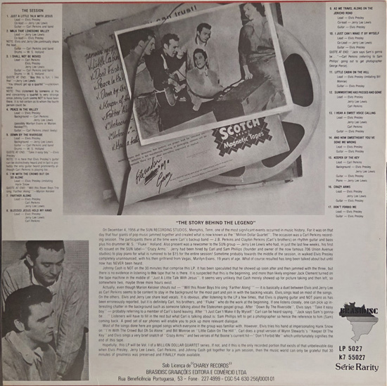 Contra Capa - Million Dollar Quartet