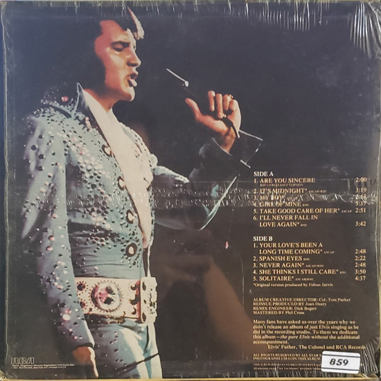 Contra Capa - Our Memories Of Elvis