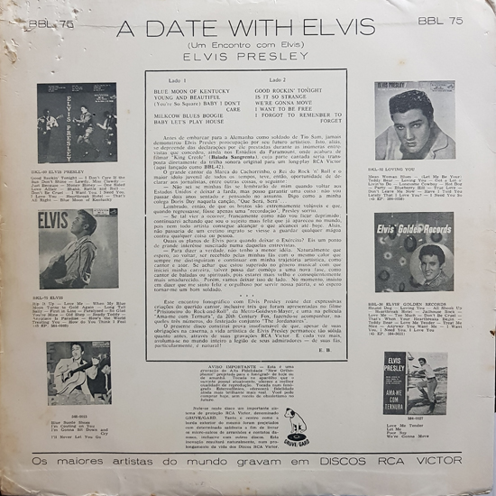 Contra Capa - A Date With Elvis