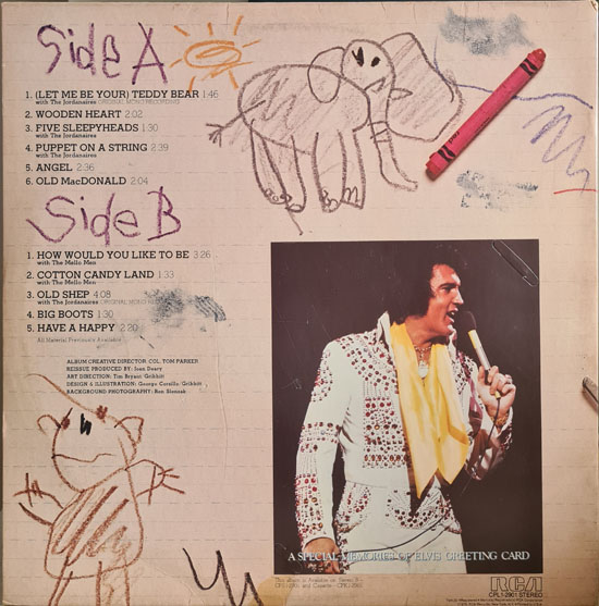 Contra Capa - Elvis Sings for Children and Grownups Too