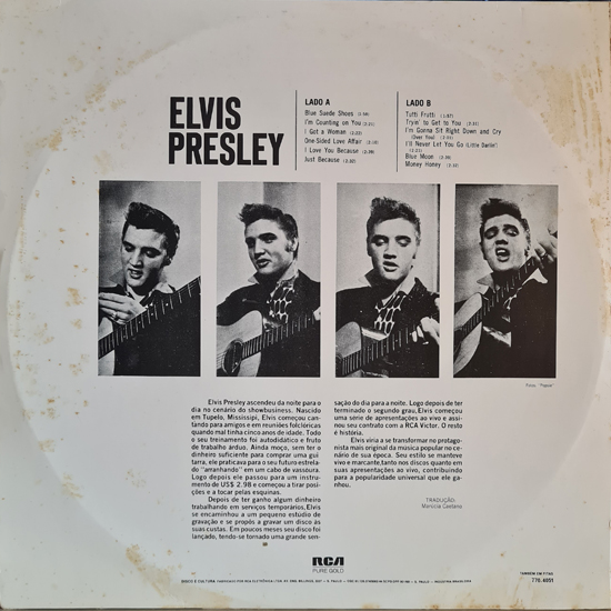 Contra Capa - Elvis Presley