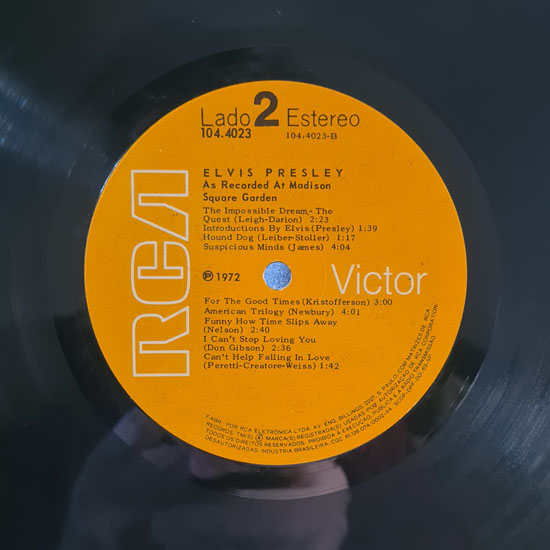 Lado B - Elvis as Recorded at Madison Square Garden