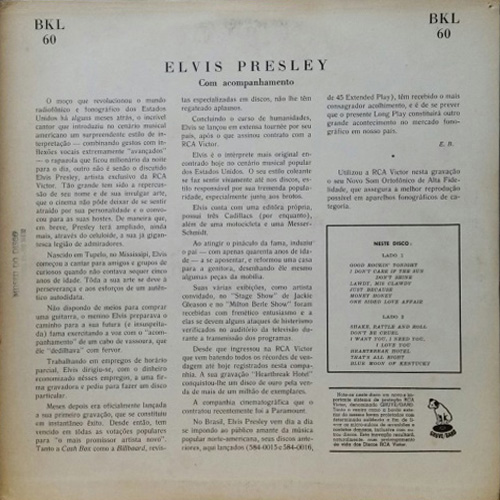 Contra Capa - Elvis Presley