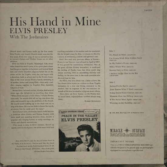 Contra Capa - His Hand in Mine