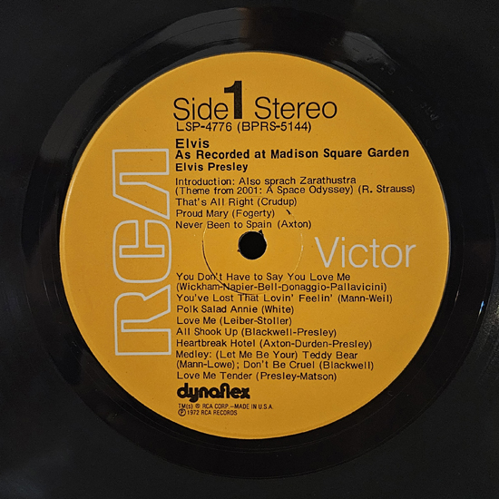 Lado A - Elvis as Recorded at Madison Square Garden