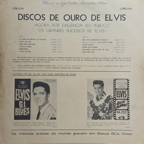 Contra Capa - Elvis Golden Records 3