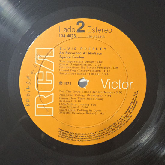Lado B - Elvis as Recorded at Madison Square Garden