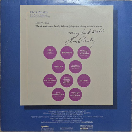 Contra Capa - From Elvis Presley Boulevard