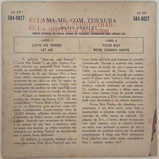 Contra Capa - Love Me Tender