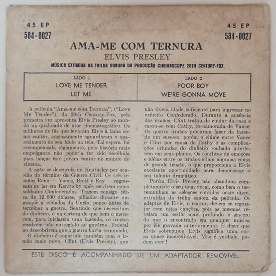 Contra Capa - Love Me Tender