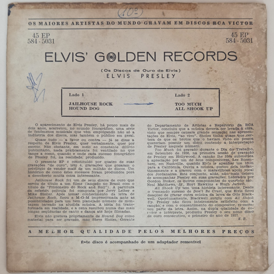 Contra Capa - Elvis' Golden Records