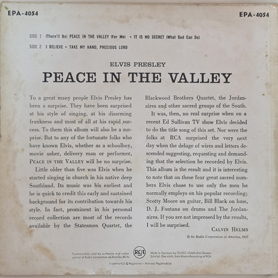 Contra Capa - Peace In The Valley