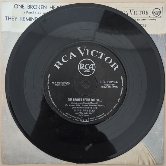 Lado A - One Broken Heart for Sale / They Remind Me Too Much of You