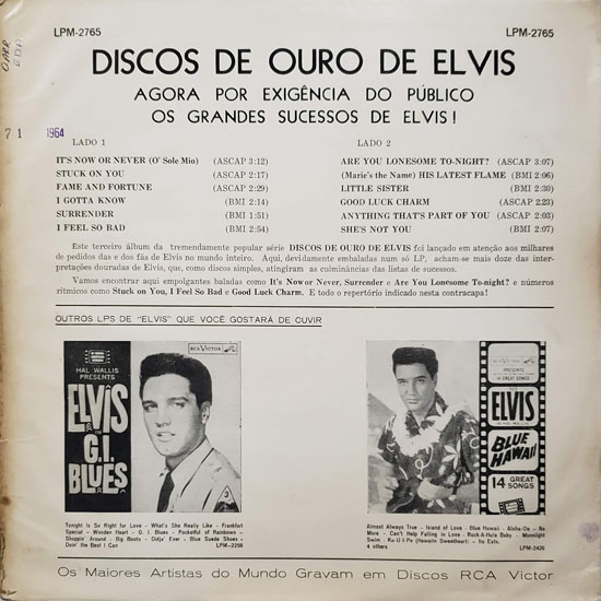 Contra Capa - Elvis Golden Records 3