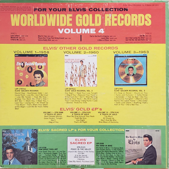 Contra Capa - Elvis Gold Records - Volume 4 