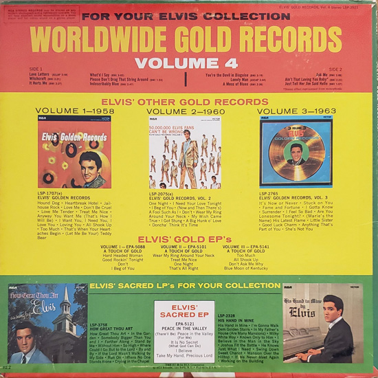 Contra Capa - Elvis Gold Records - Volume 4 