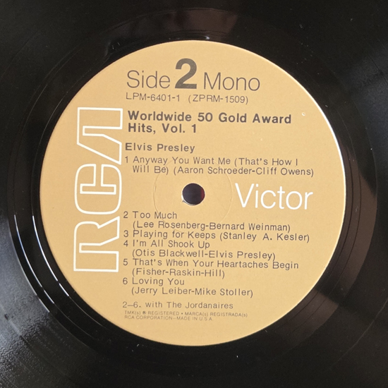 Lado B - Elvis: Worldwide 50 Gold Award Hits Volume 1