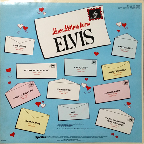 Contra Capa - Love Letters from Elvis