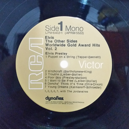 Lado A - Elvis: Worldwide 50 Gold Award Hits Volume 2 