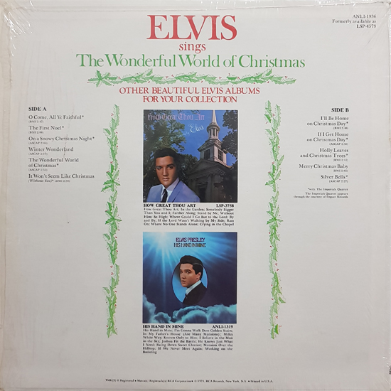 Contra Capa - Elvis Sings The Wonderful World of Christmas