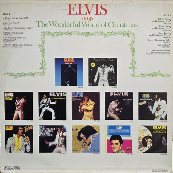 Contra Capa - Elvis Sings The Wonderful World of Christmas