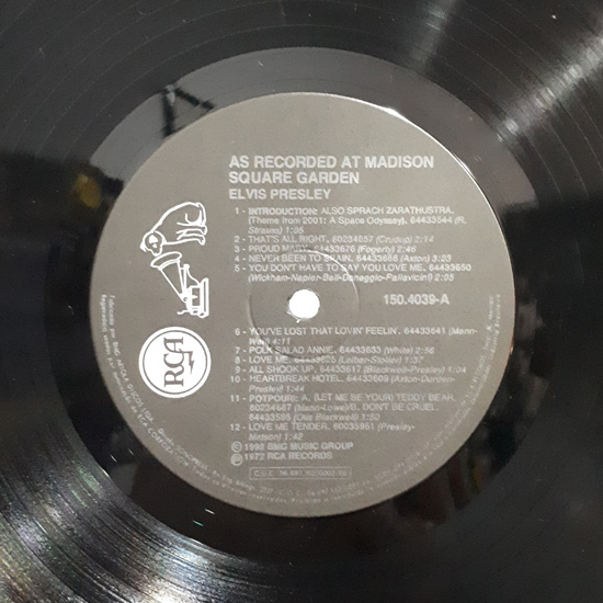 Lado A - Elvis as Recorded at Madison Square Garden