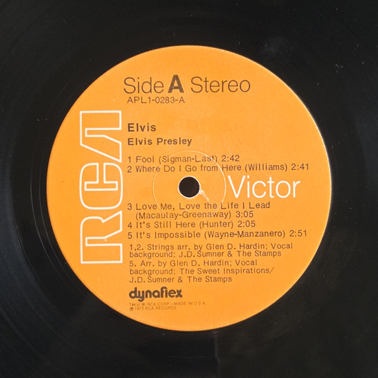 Lado A - Elvis - Fool Album