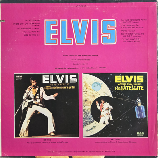 Contra Capa - Elvis - Fool Album