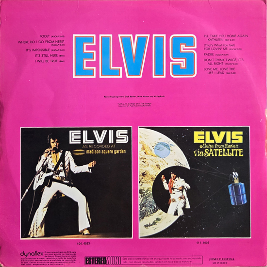 Contra Capa - Elvis - Fool Album