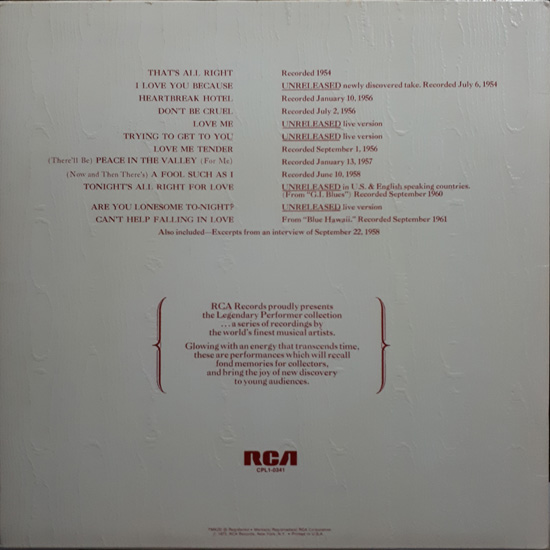 Contra Capa - A Legendary Performer Vol 1